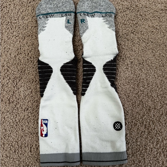 Stance Fusion 559 NBA Crew Basketball Socks Brooklyn Nets White Large 8-12 - Picture 1 of 2